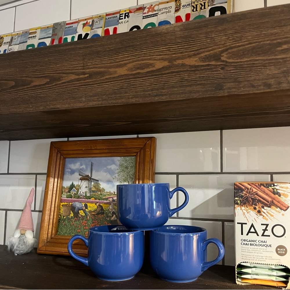 Retro Mugs Vintage Blue Coffee Mugs